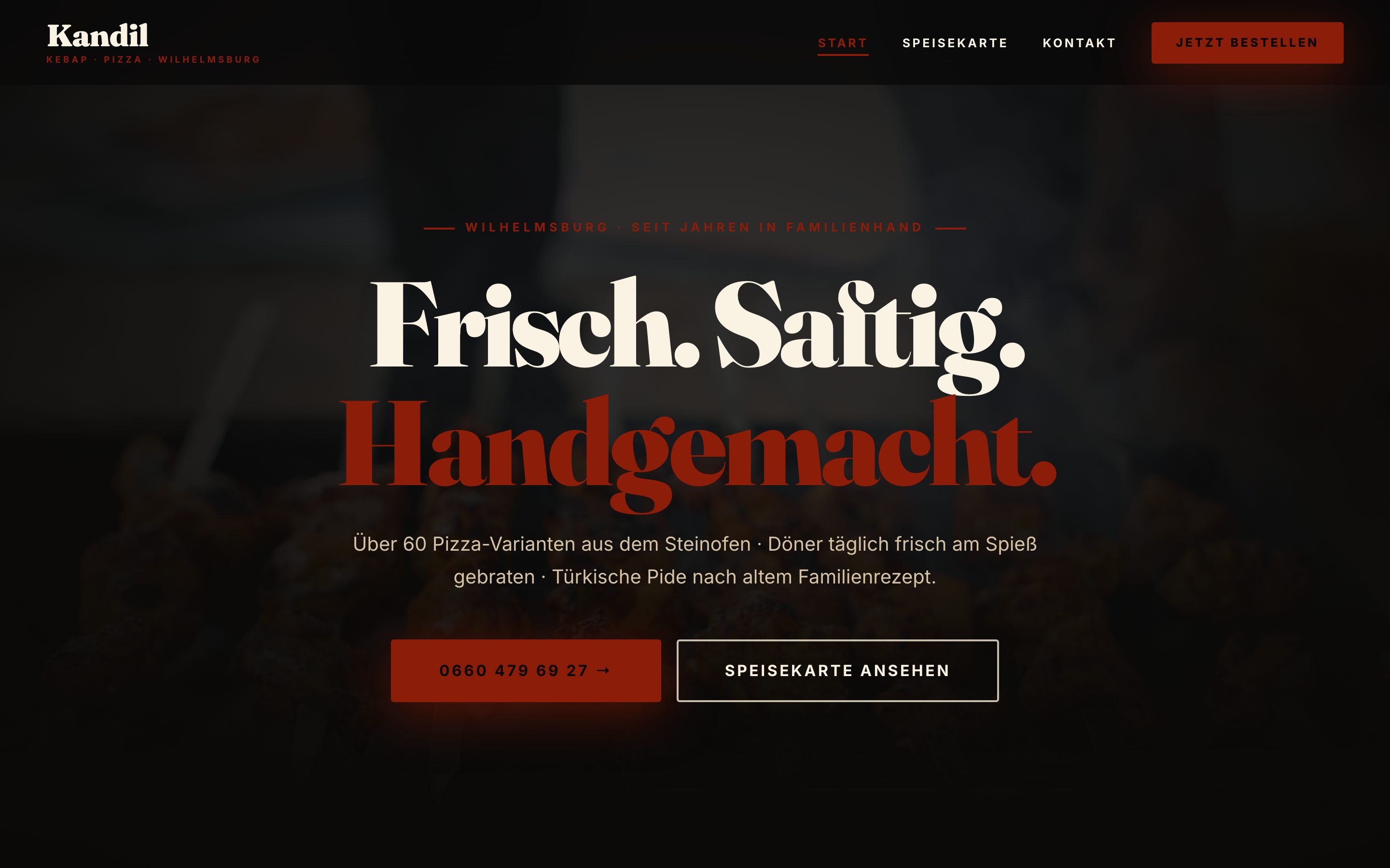 Kandil Kebap & Pizza Website